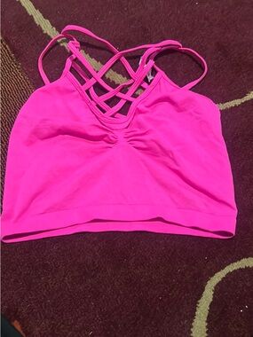 Women's Strappy Bralette Crop Top - Hot Pink